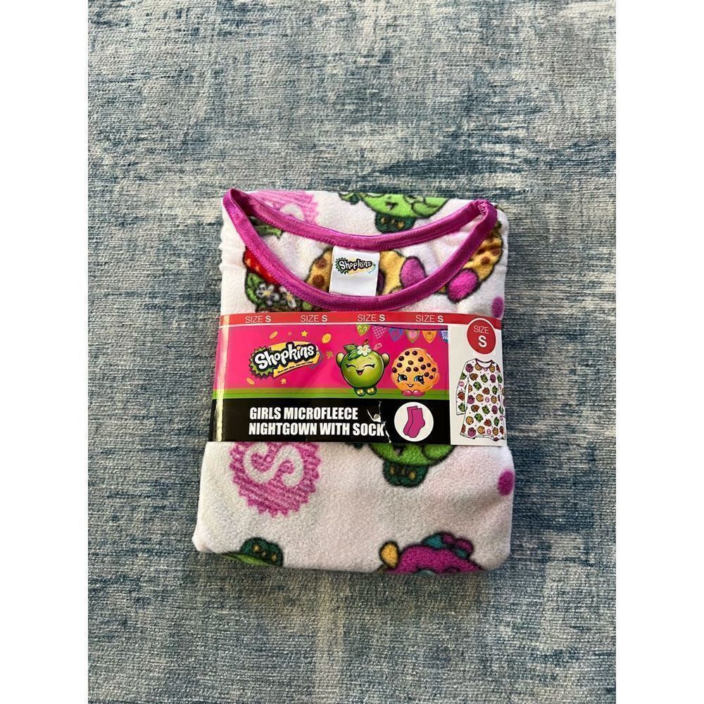 NEW! Moose Shopkins Girls Microfleece Nightgown Small